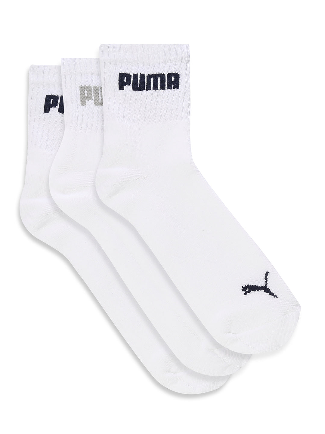 Puma Men White Sport Quarter Socks Pack of 3