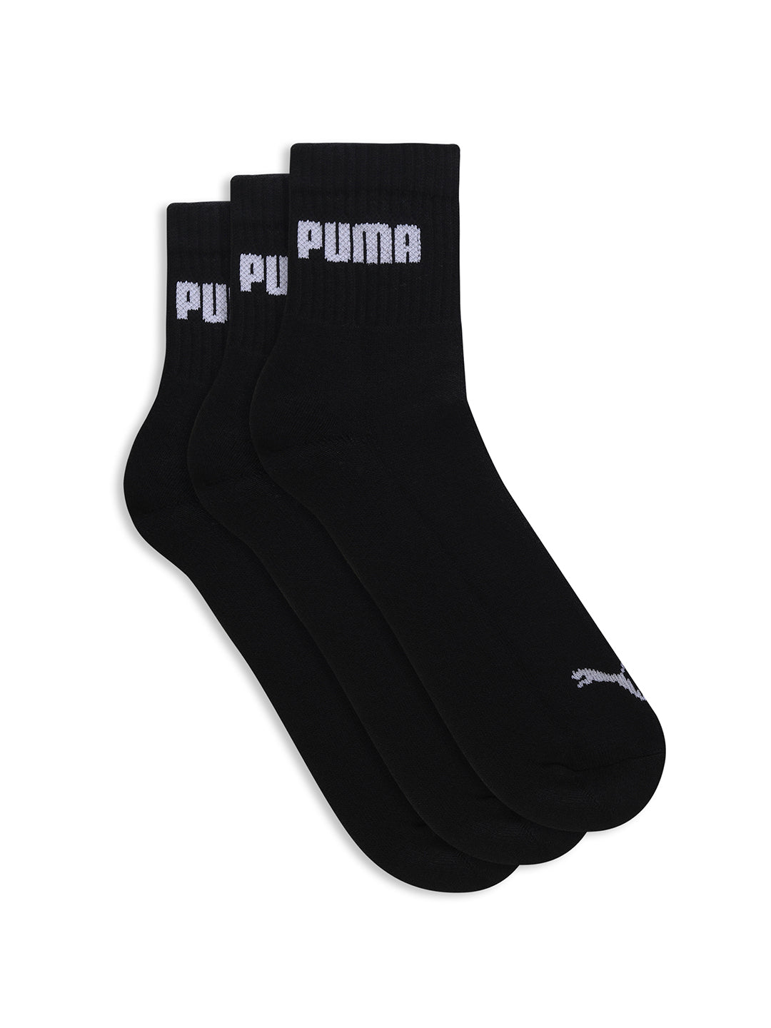 Puma Unisex Black Sport Quarter Pack of 3
