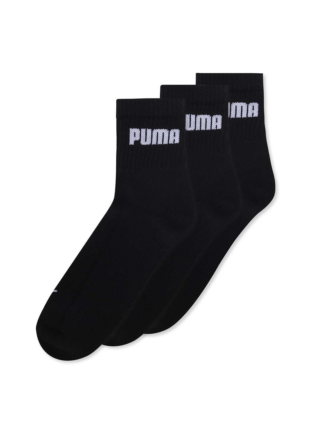 Puma Unisex Black Sport Quarter Pack of 3