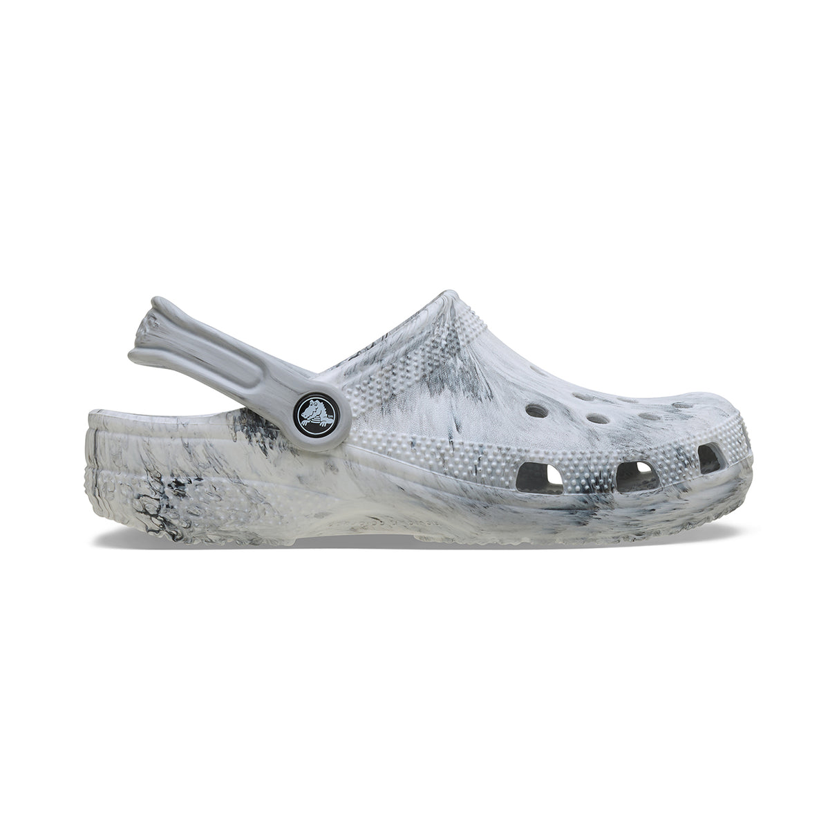 Classic Watercolor Marbled Grey Swirl Unisex Clog
