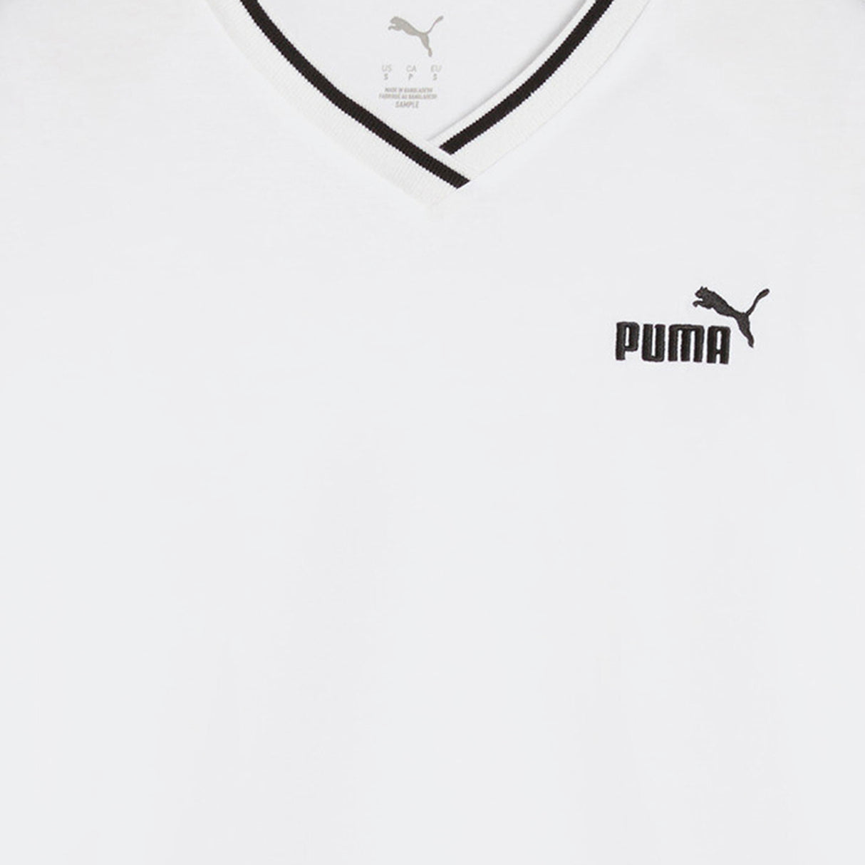 Puma Women White Ess Relaxed V-Neck Tee Apparels