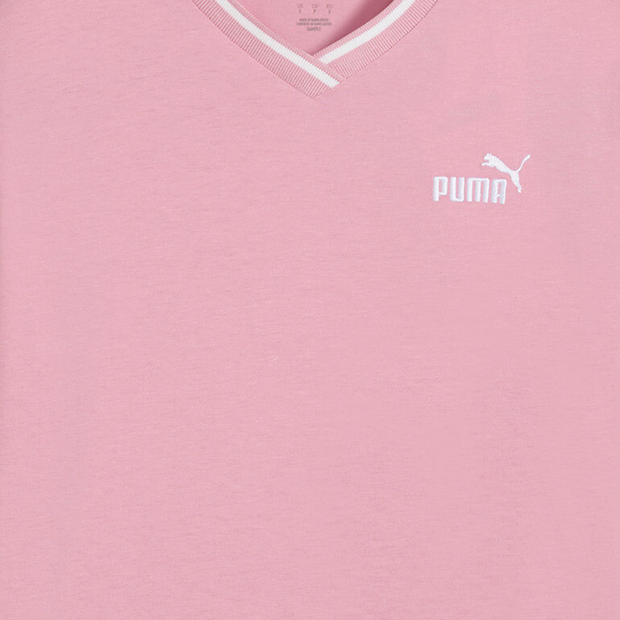 Puma Women Pink Ess Relaxed V-Neck Tee Apparels