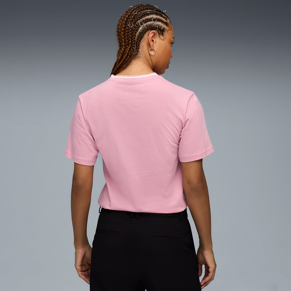 Puma Women Pink Ess Relaxed V-Neck Tee Apparels