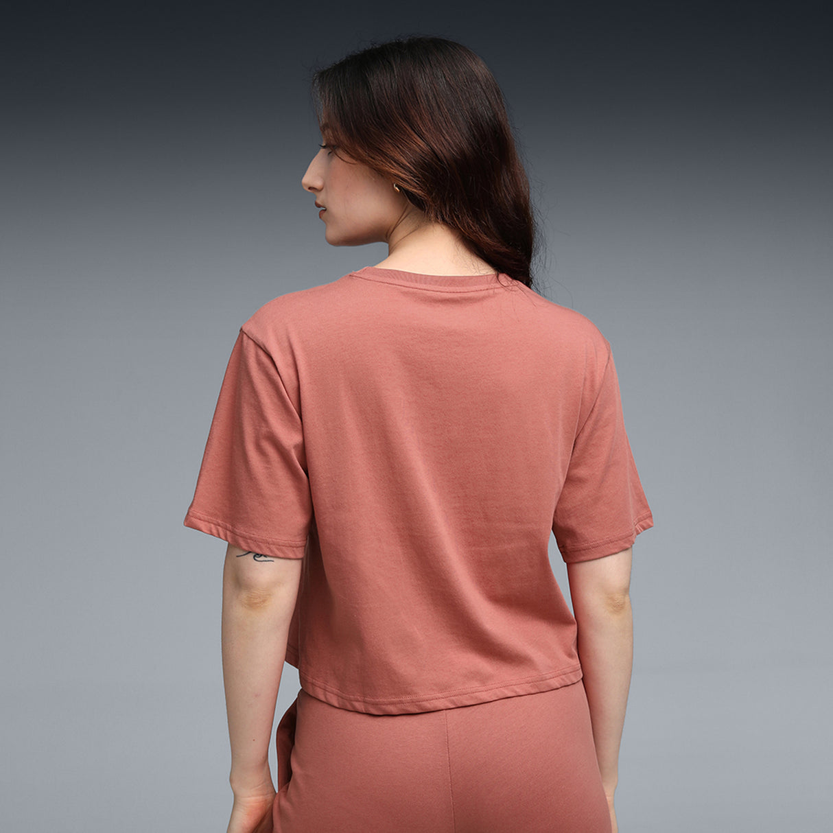 Puma Women Red Ess Cropped No. 1 Logo Relaxed Tee Apparels