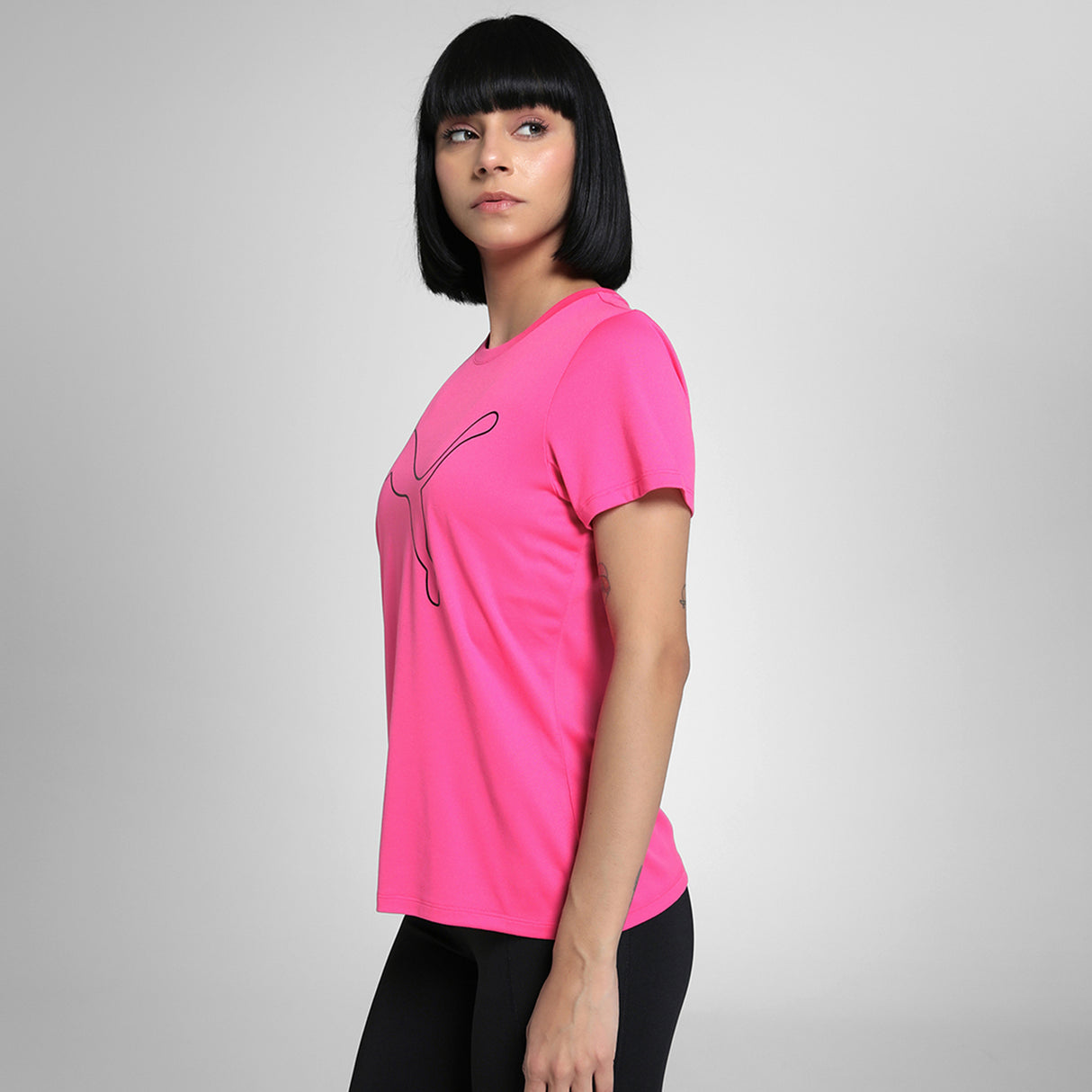 Puma Women Pink W Tad Essential Logo Tee Apparels