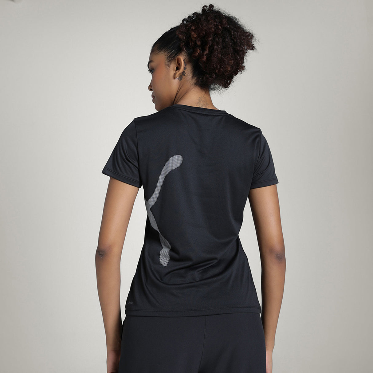 Puma Women Black W Tad Big Logo Tee Apparels