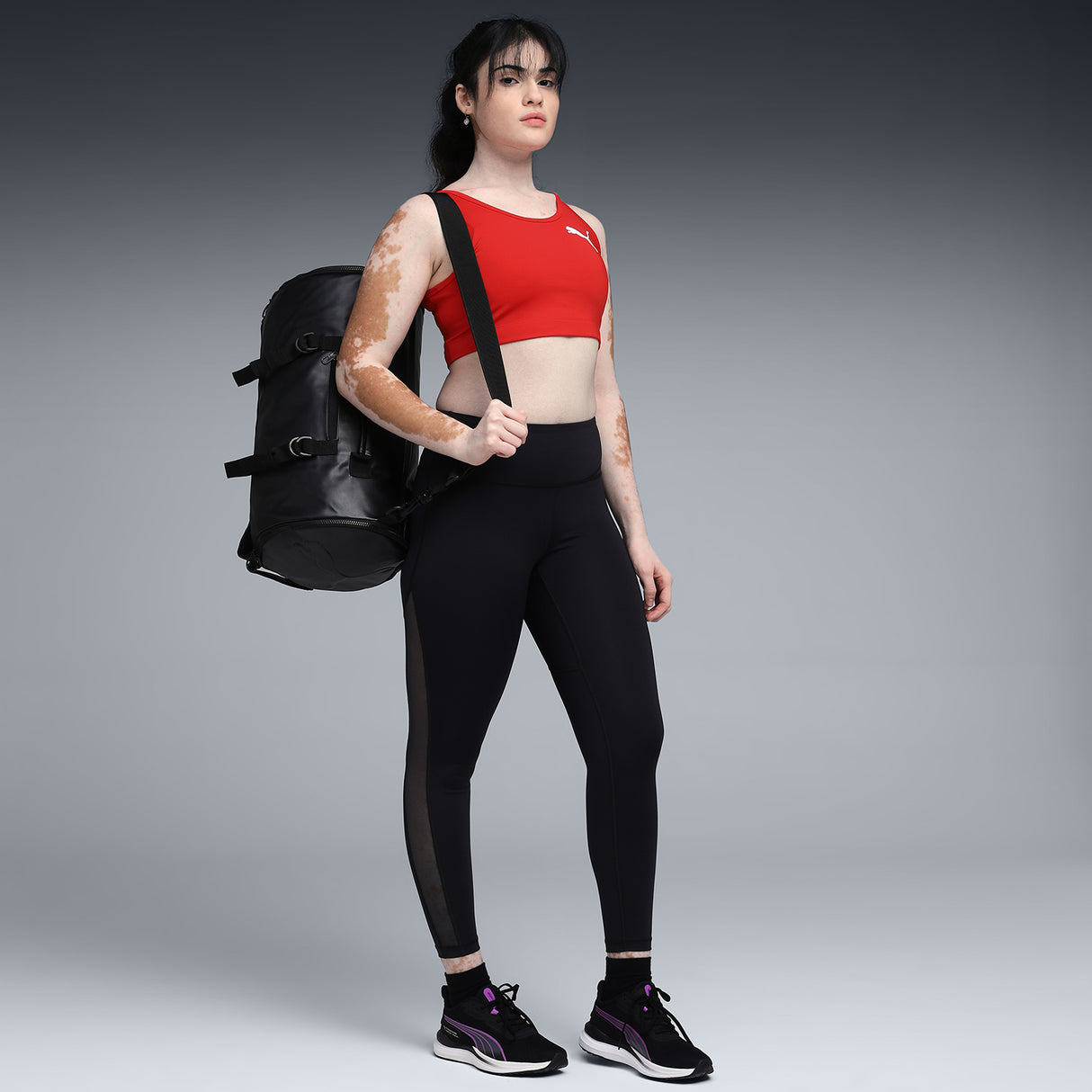 Puma Women Red W Cross The Line Crop Top 3.0 Apparels