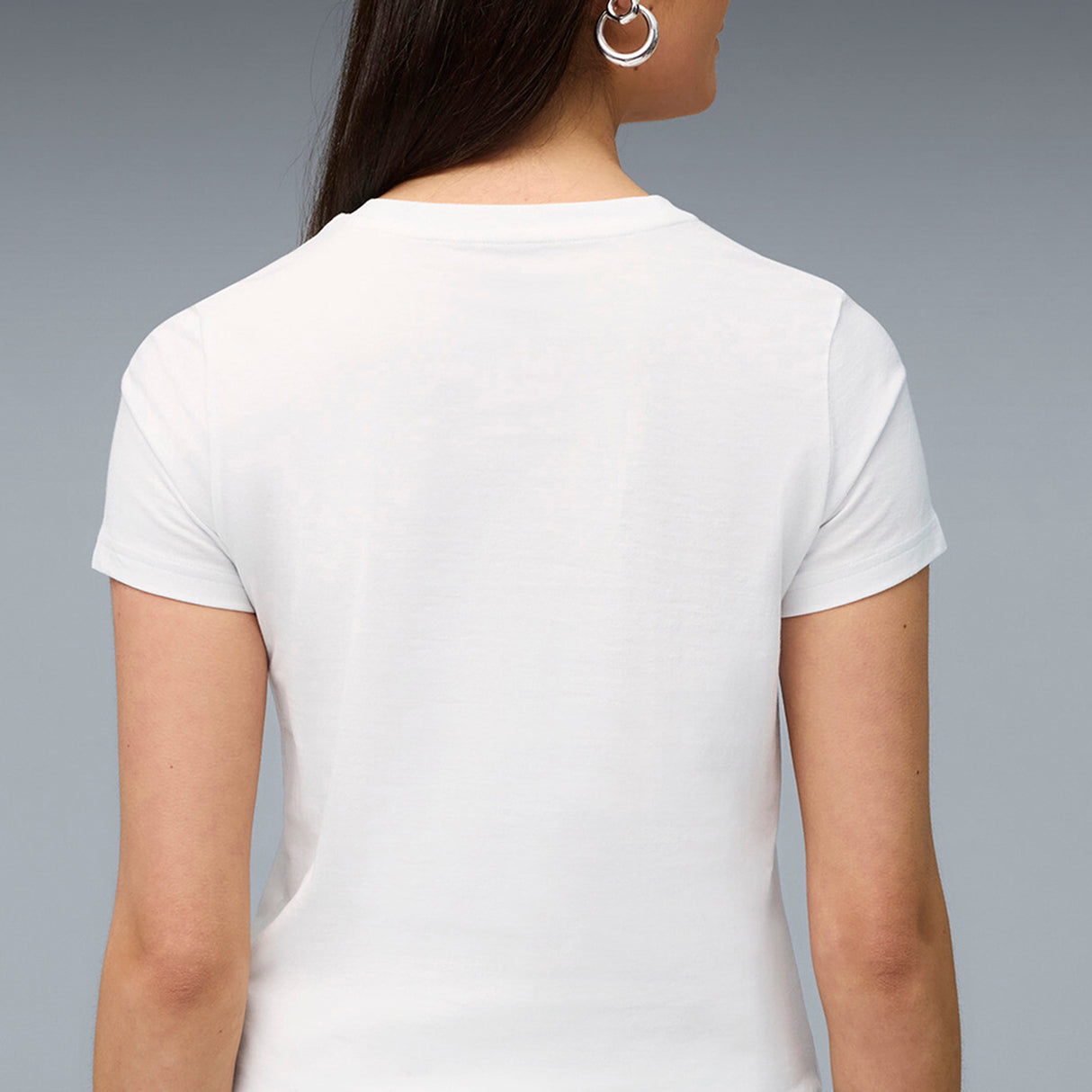 Puma Women White Graphic Stacked Tee Apparels