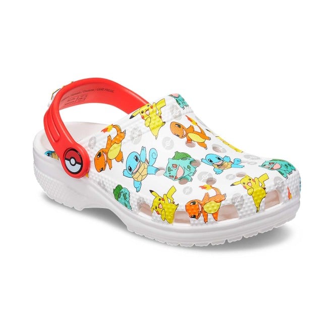 Kids-Girls White-Multi Casual Clogs