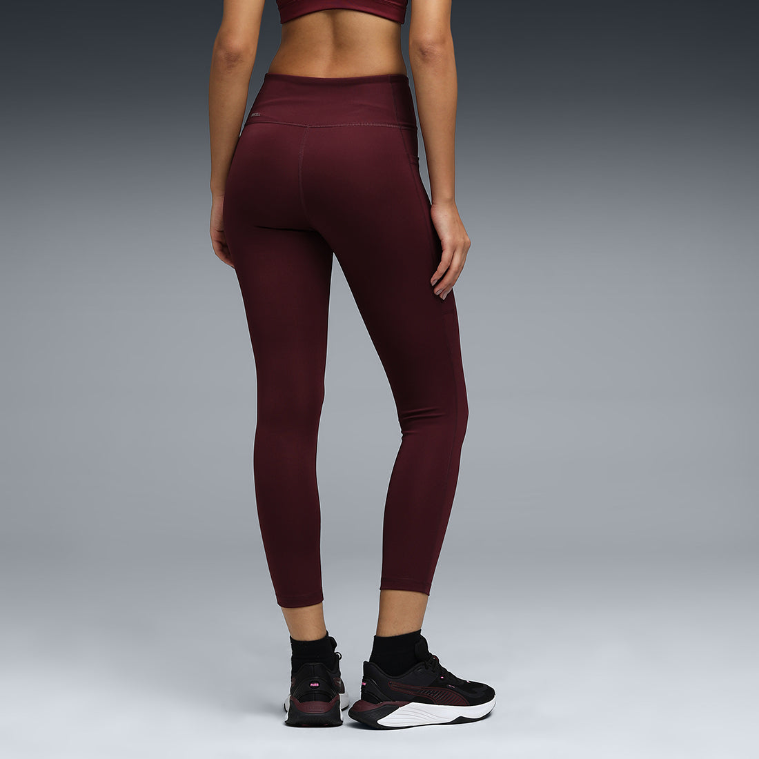 Puma Women Burgundy Active Wear Leggings & Tights