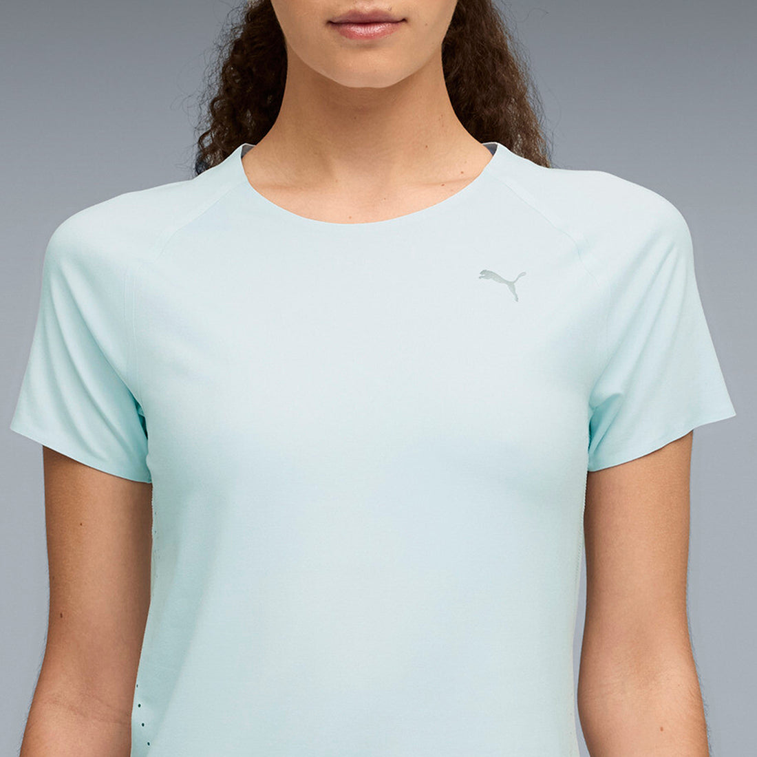 Puma Women Light-Blue Active Wear T-Shirts