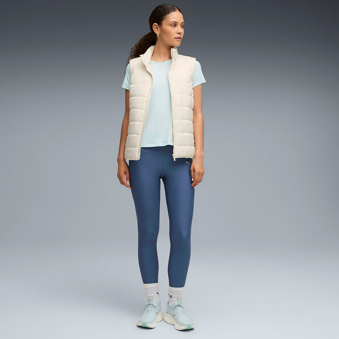 Puma Women Light-Blue Active Wear T-Shirts