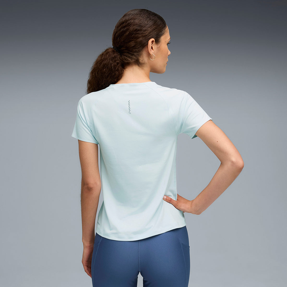 Puma Women Light-Blue Active Wear T-Shirts