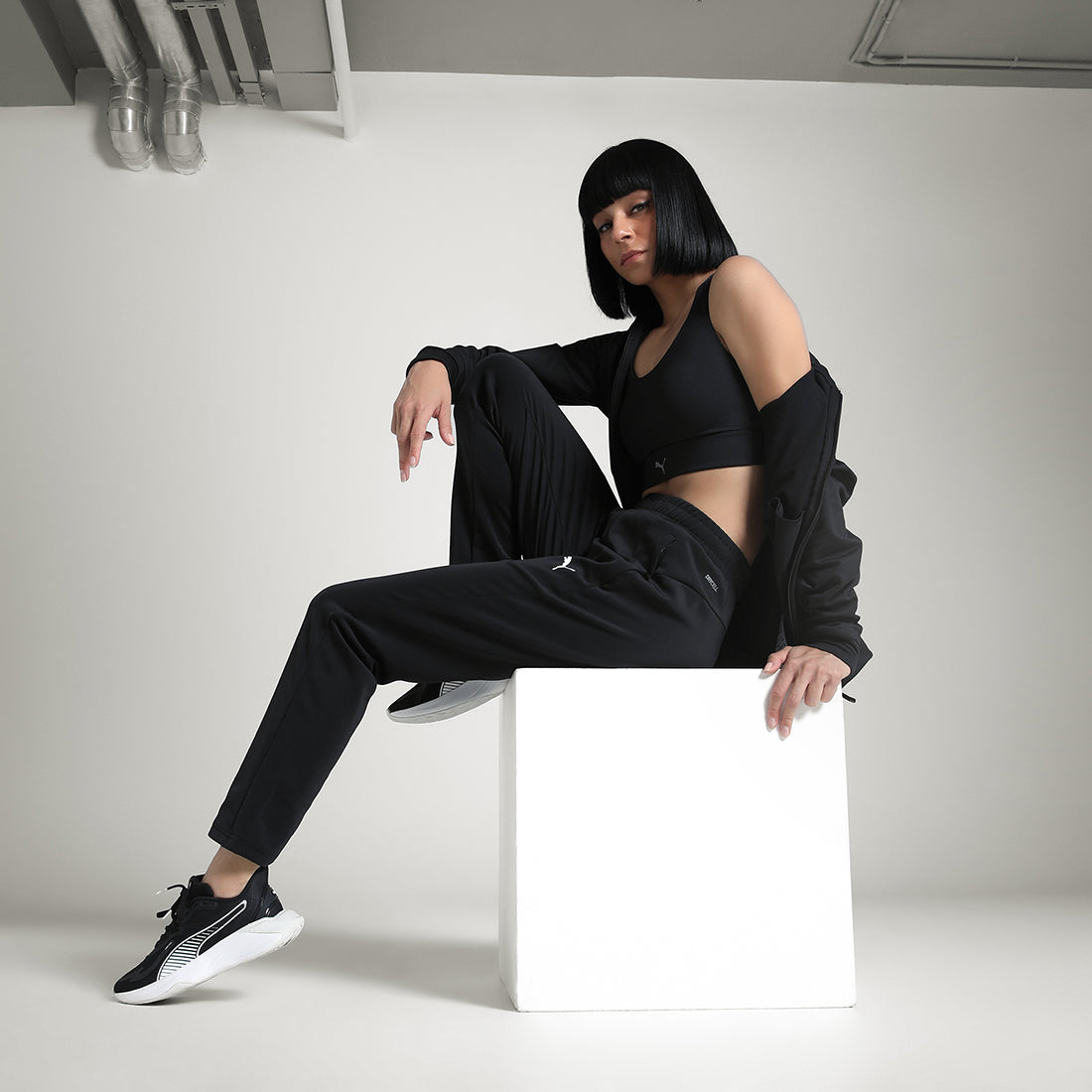 Puma Women Black Active Wear Track Pants
