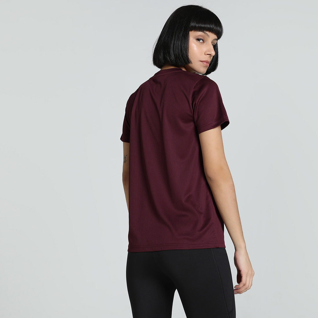 Puma Women Burgundy Active Wear T-Shirts