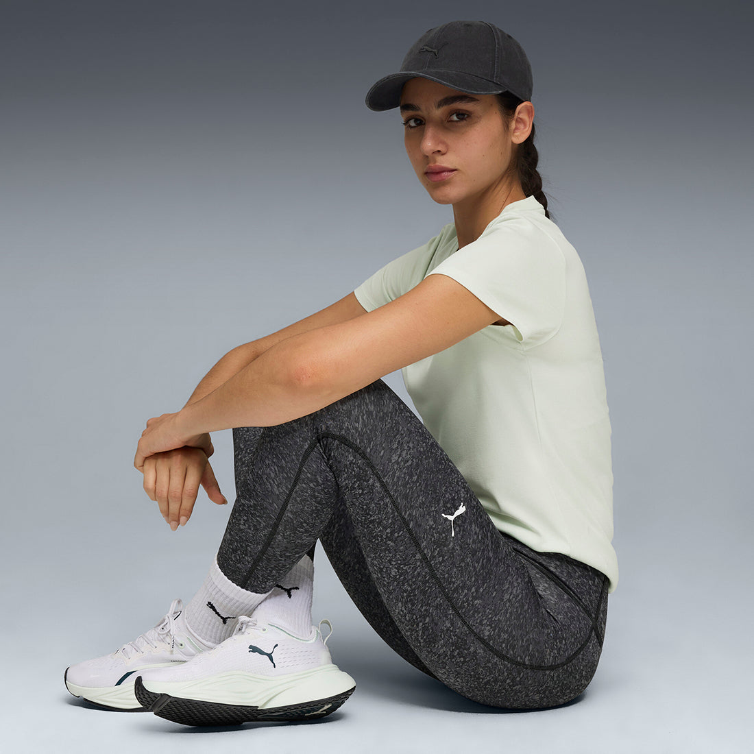 Puma Women Grey Active Wear Leggings & Tights