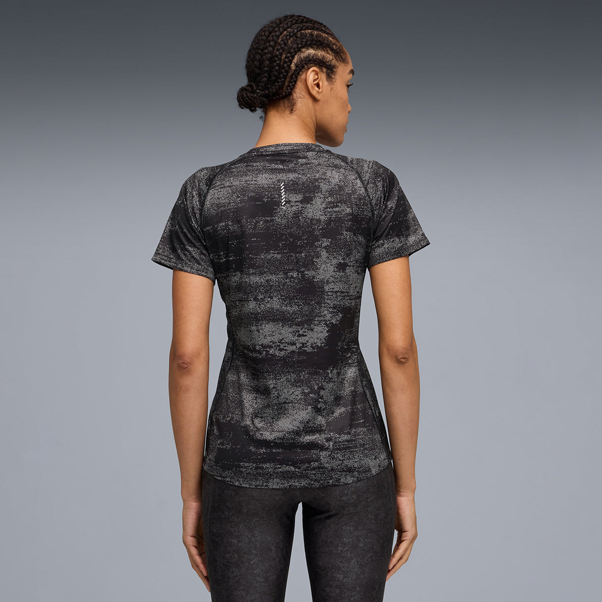 Puma Women Black W Run Velocity Aop Tee