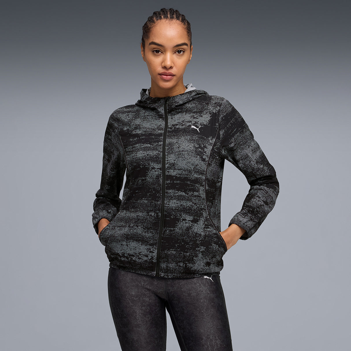 Puma Women Black W Run Velocity Aop Woven Jacket