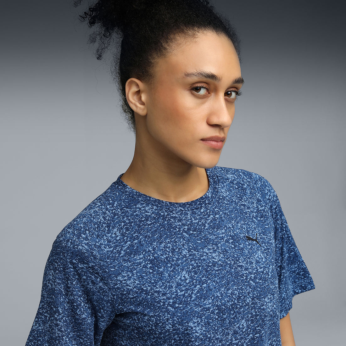 Puma Women Blue-Navy Active Wear T-Shirts