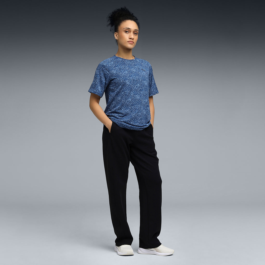 Puma Women Blue-Navy Active Wear T-Shirts