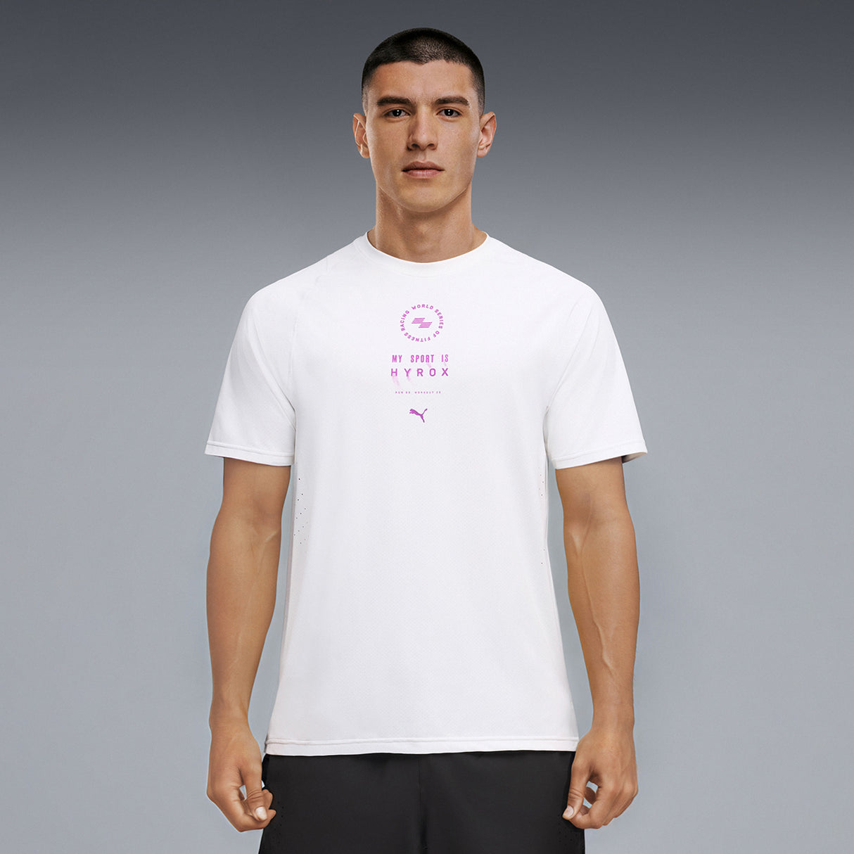 Puma Men White M Puma X Hyrox Dryelite Training Tee