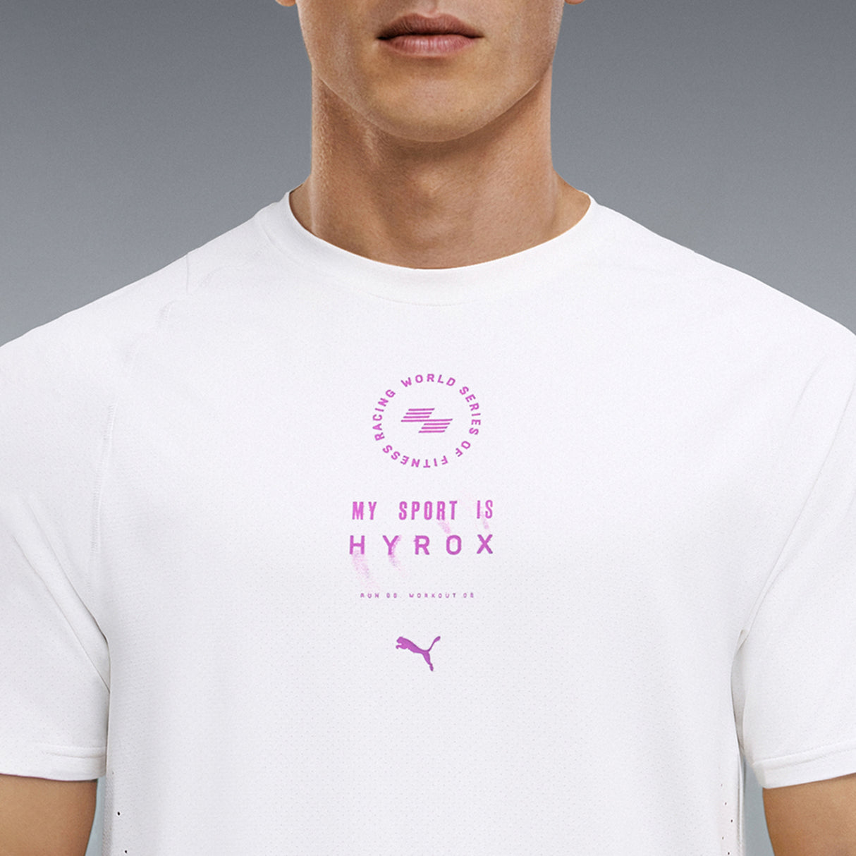 Puma Men White M Puma X Hyrox Dryelite Training Tee