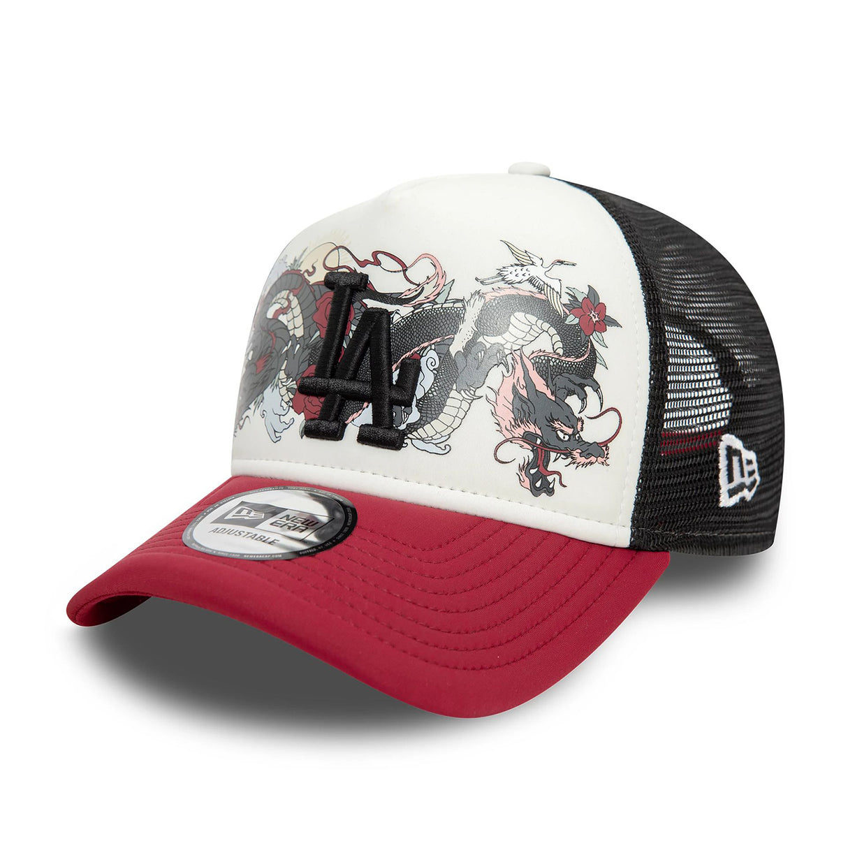 LA DODGERS MLB GRAPHIC WHITE 9FORTY A-FRAME TRUCKER ADJUSTABLE CAP