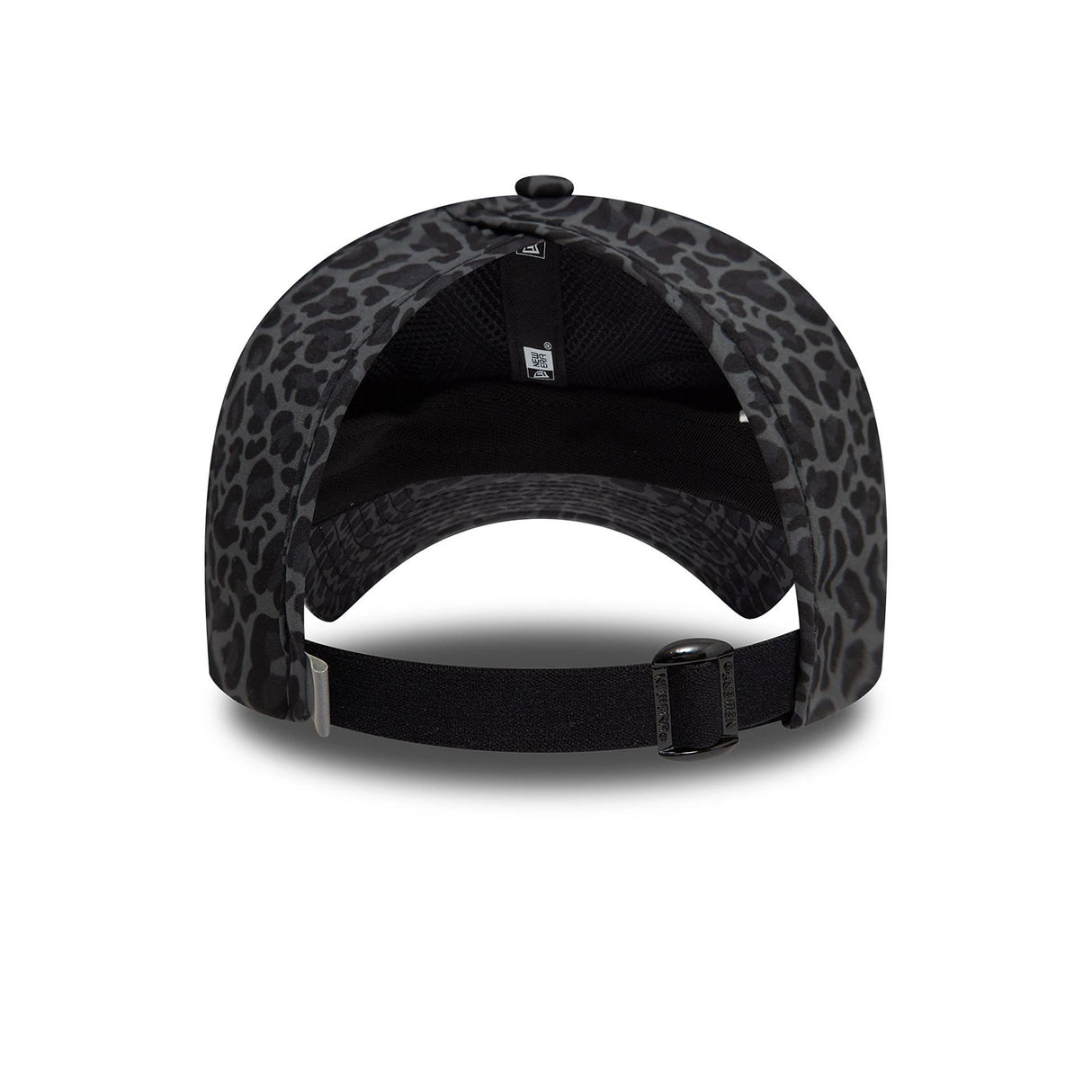 WOMENS NEW ERA ALL OVER PRINT BLACK LEOPARD PRINT OPEN BACK ADJUSTABLE CAP