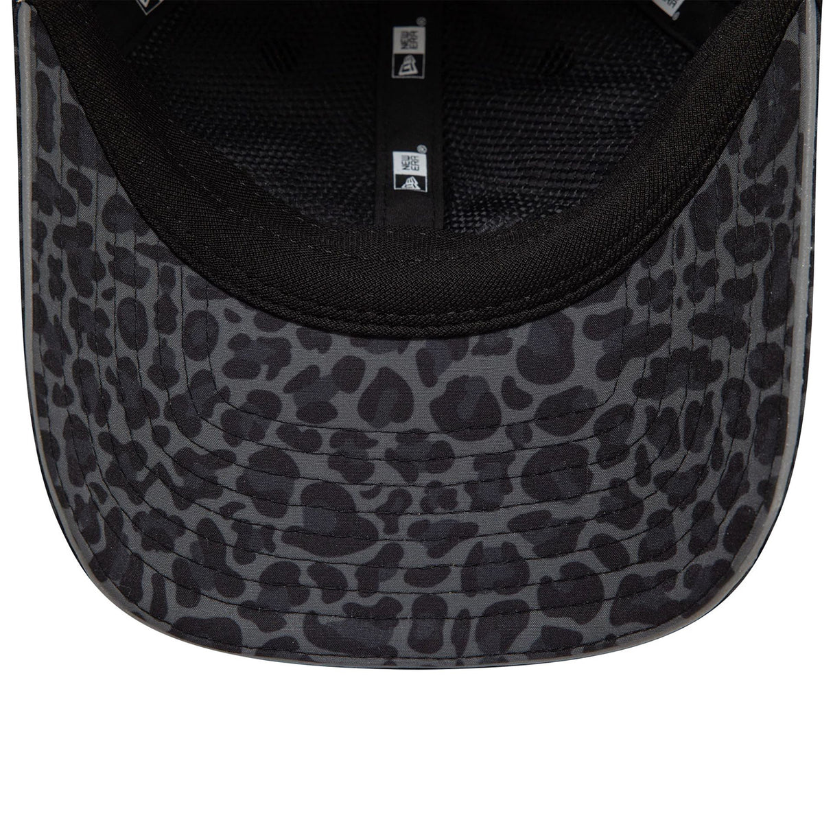 WOMENS NEW ERA ALL OVER PRINT BLACK LEOPARD PRINT OPEN BACK ADJUSTABLE CAP