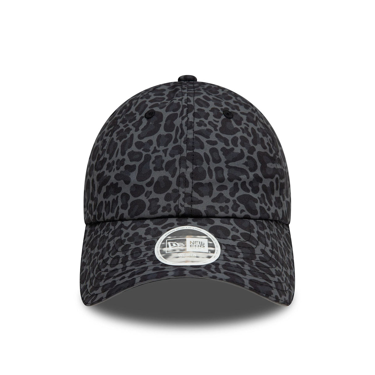 WOMENS NEW ERA ALL OVER PRINT BLACK LEOPARD PRINT OPEN BACK ADJUSTABLE CAP
