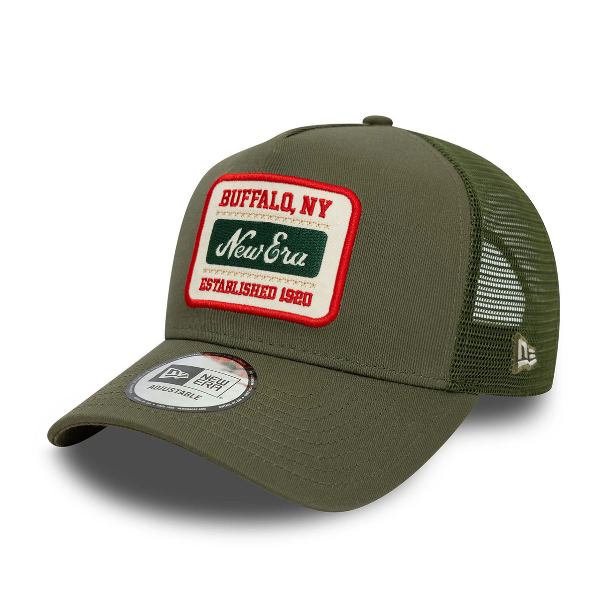 NEW ERA PATCH GREEN 9FORTY A-FRAME TRUCKER ADJUSTABLE CAP