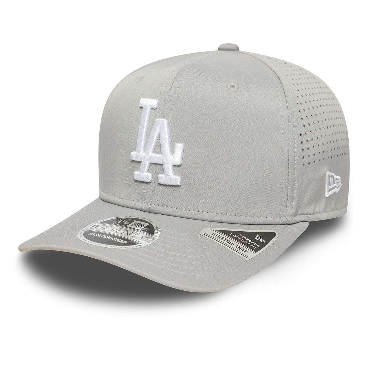 LA Dodgers MLB Perforated Grey 9SEVENTY Stretch-Snap Adjustable Cap