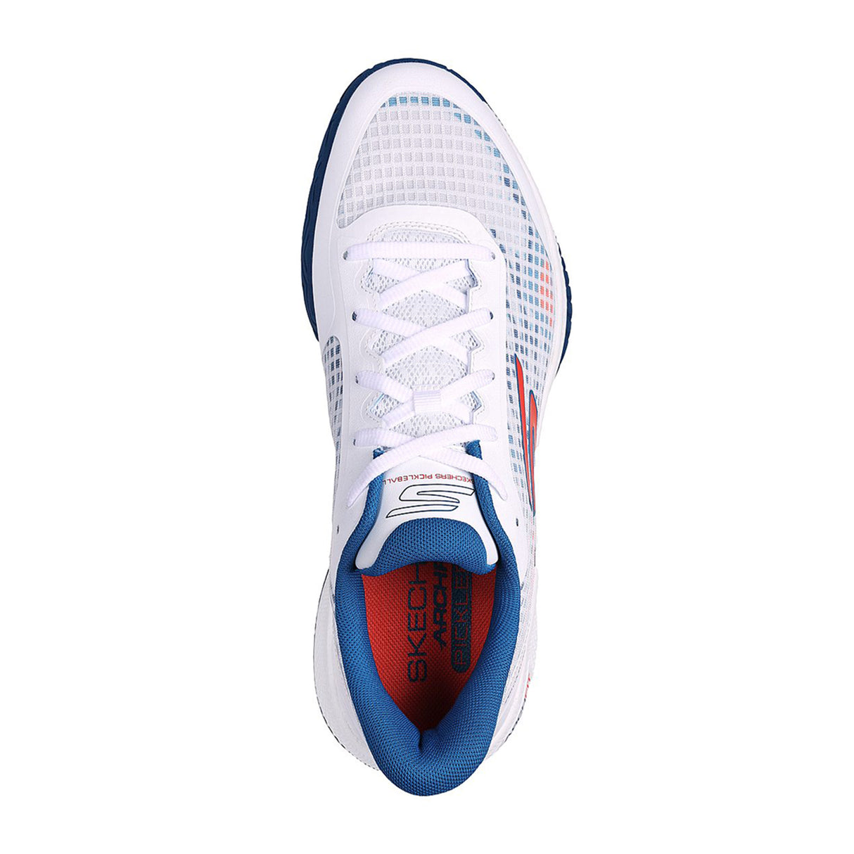 Skechers Men White-Blue Viper Court Pro