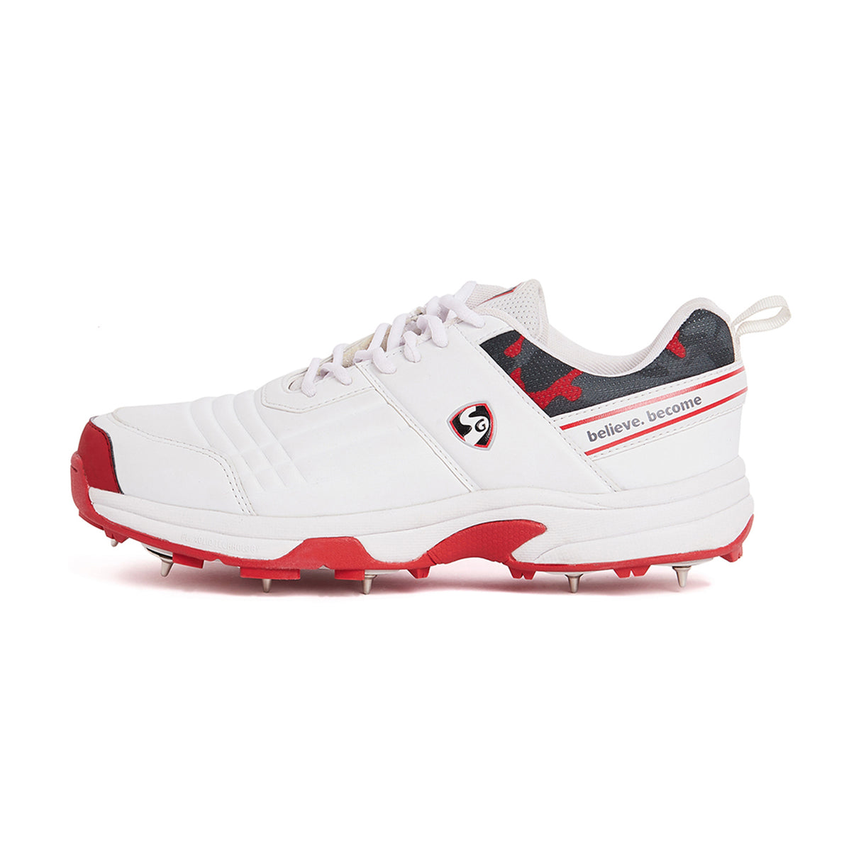 SG Sports Unisex White-Red Technical Sport-Cricket Shoe