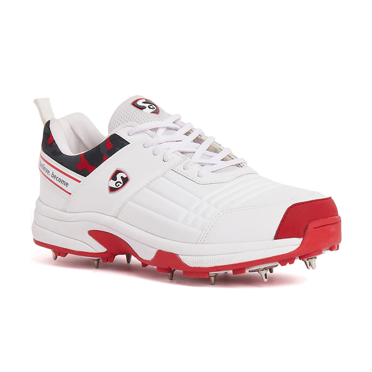 SG Sports Unisex White-Red Technical Sport-Cricket Shoe