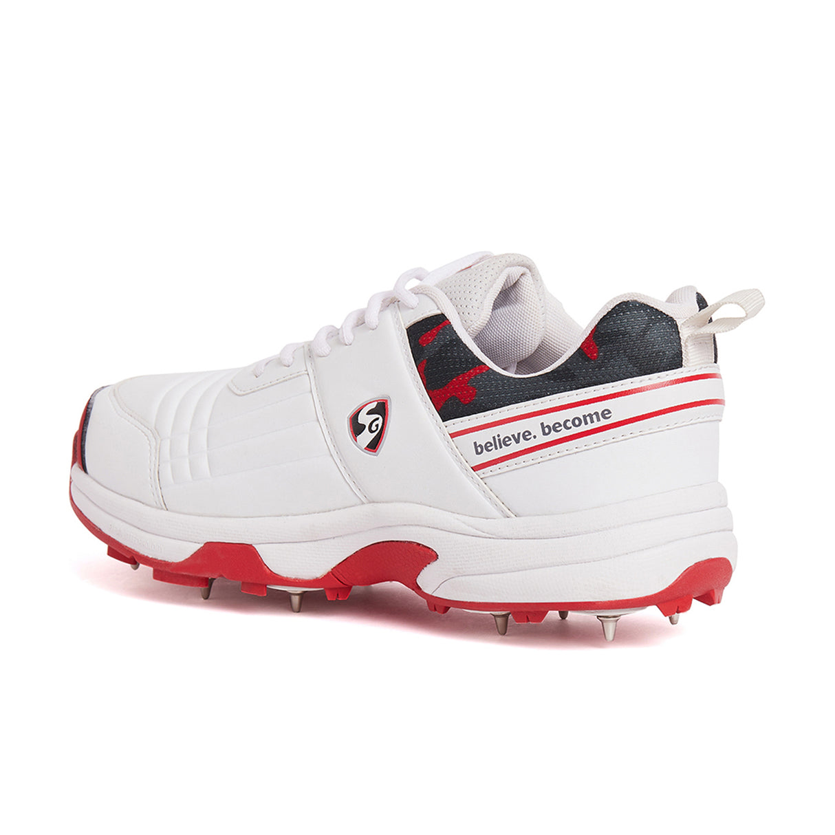 SG Sports Unisex White-Red Technical Sport-Cricket Shoe