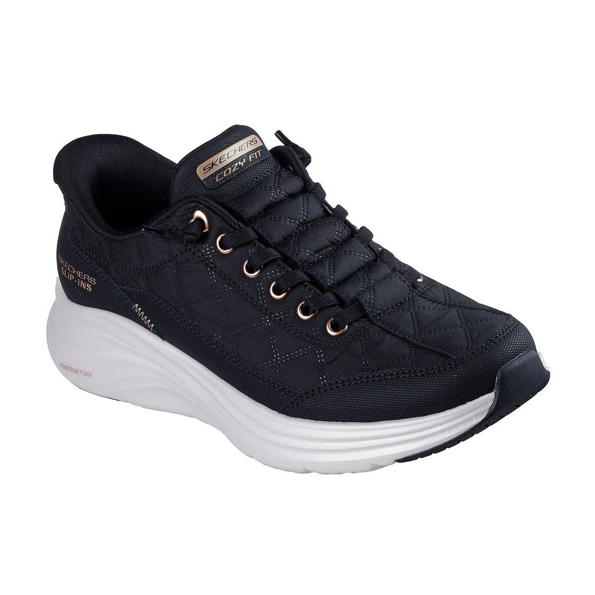 Skechers Women Black Contour Foam-Golden Hour