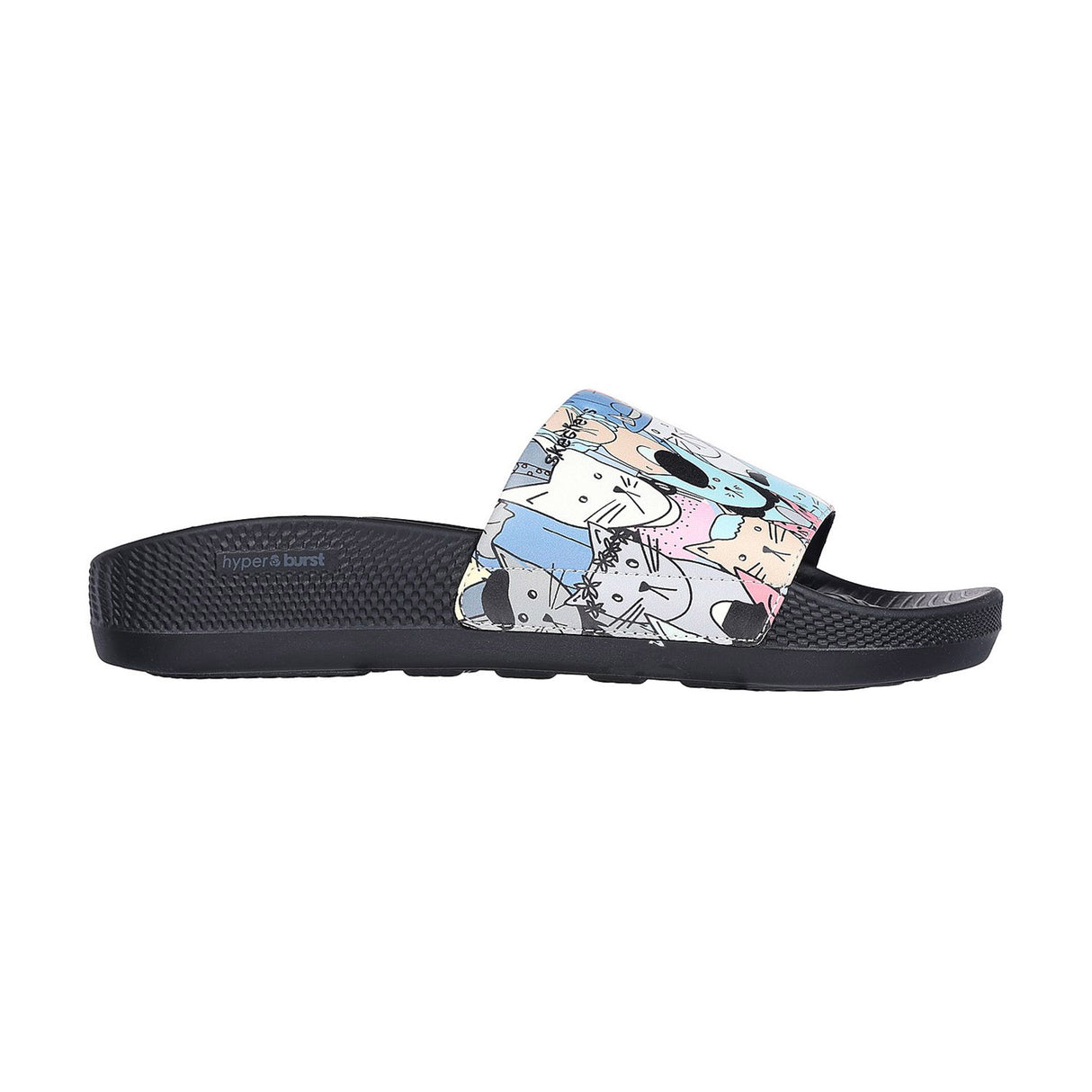 Skechers Women Black-multi Hyper Slide - Pawsome