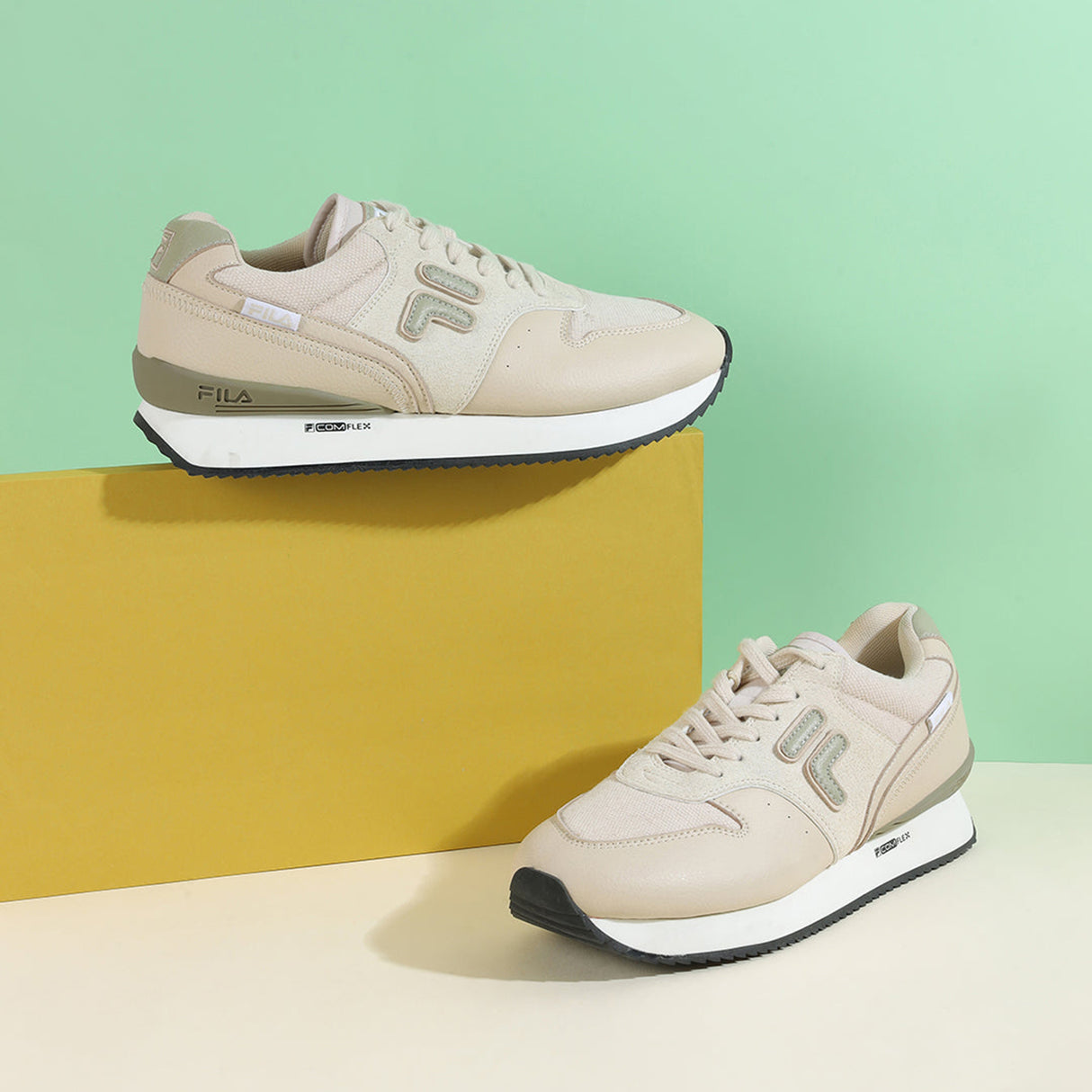 Fila Women Beige Retro-Jo Textile Shoes