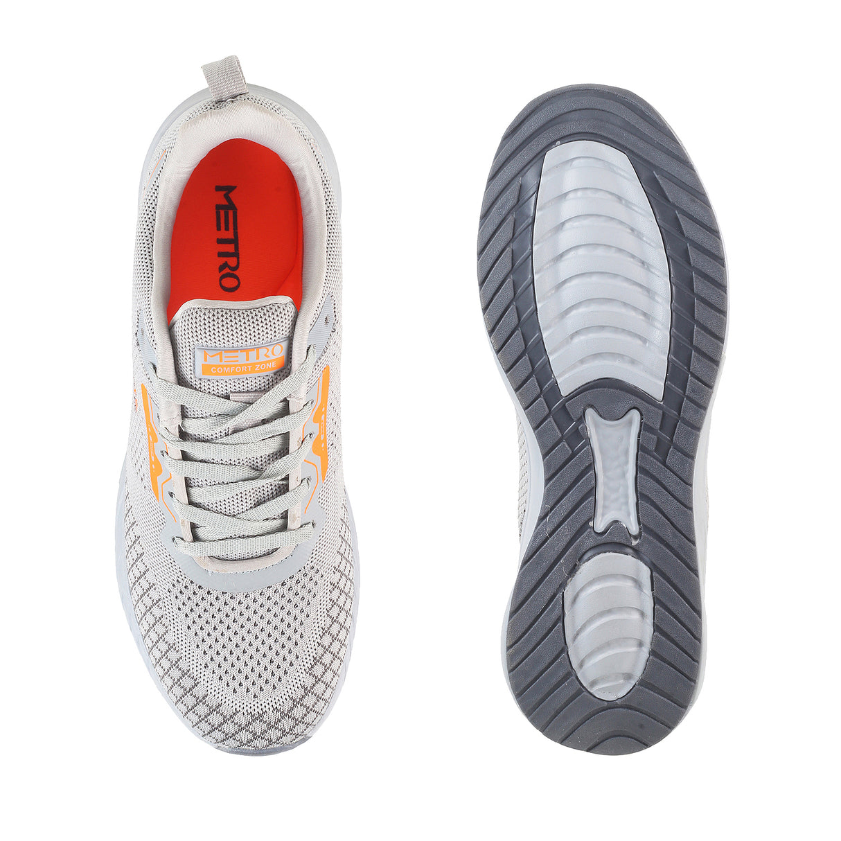 Metro Men Grey Sports Walking Shoes