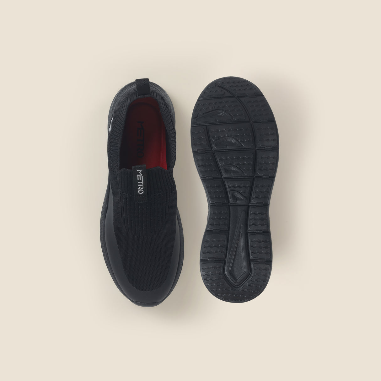Metro Men Black Sports Walking Shoes