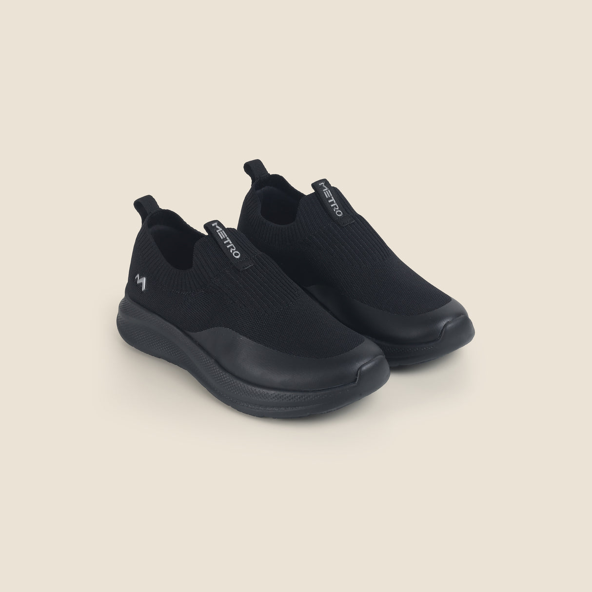 Metro Men Black Sports Walking Shoes