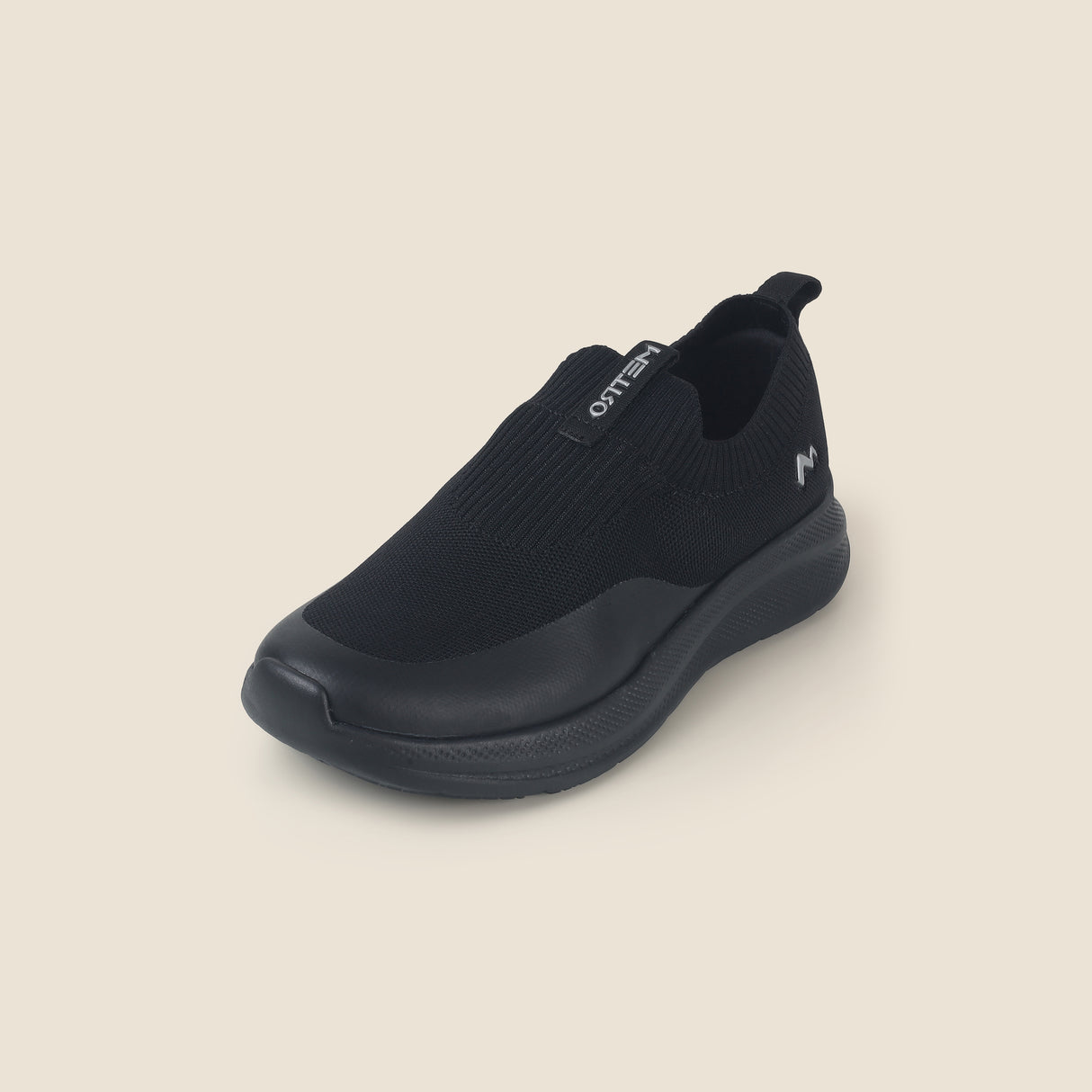 Metro Men Black Sports Walking Shoes
