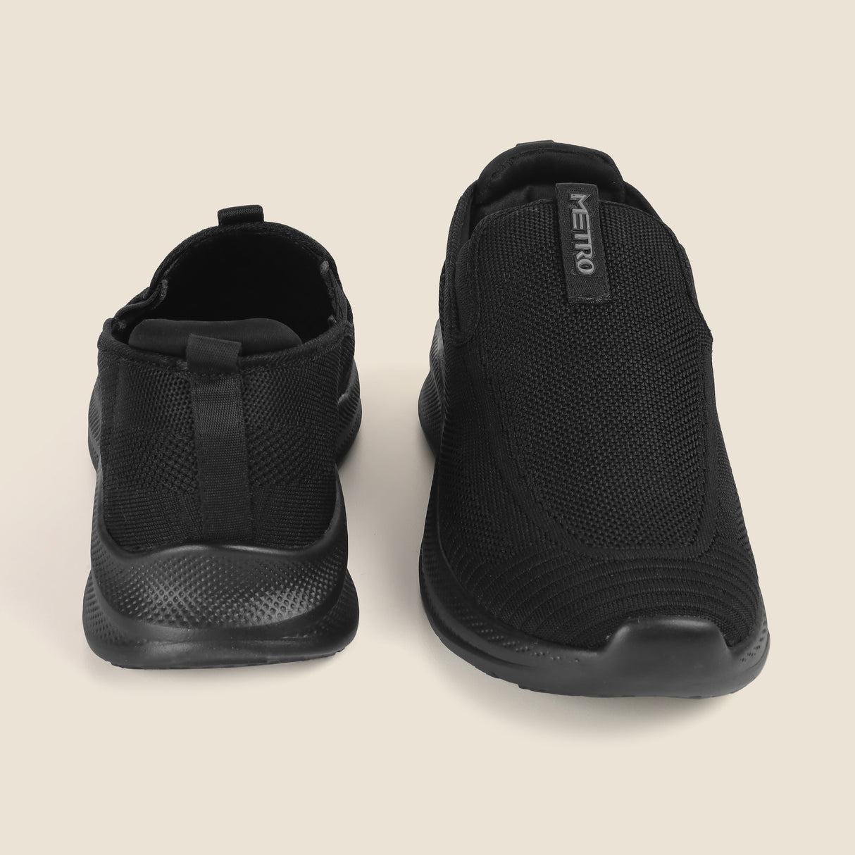 Metro Men Black Sports Walking Shoes