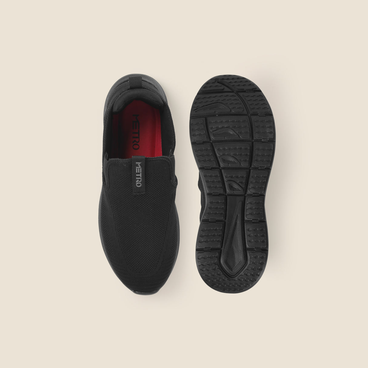 Metro Men Black Sports Walking Shoes