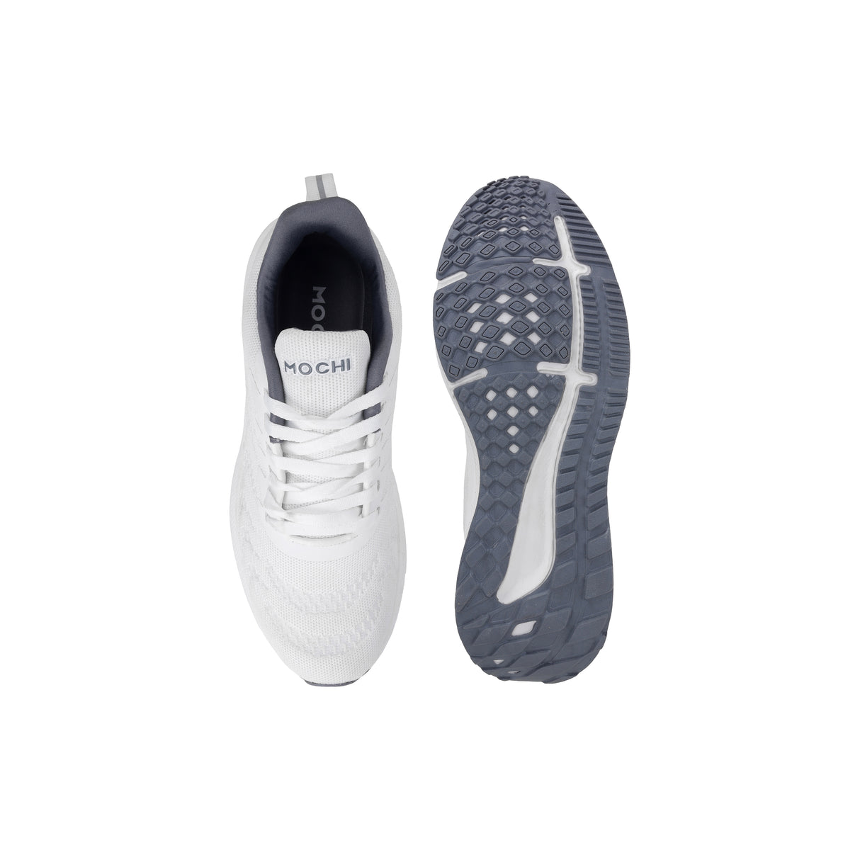 Mochi Men White Sports Walking Shoes