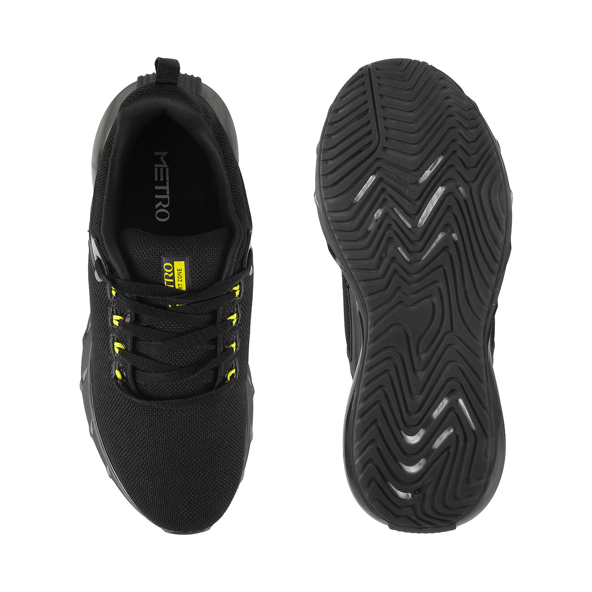 Metro Men Black Sports Walking Shoes