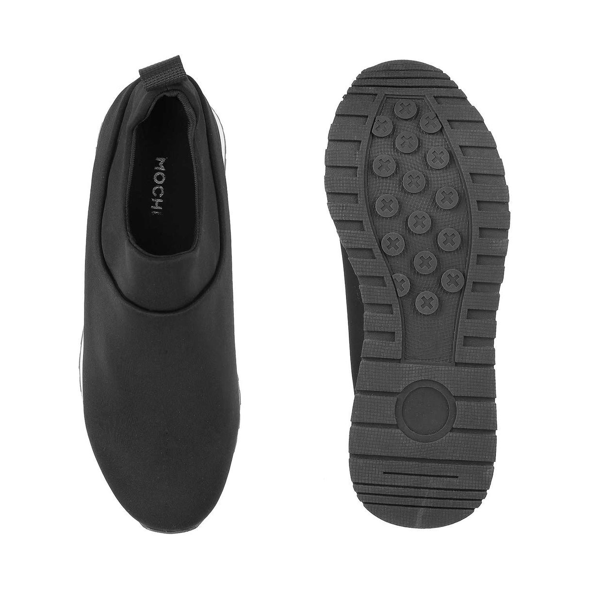 Mochi Women Black Sports Walking Shoes