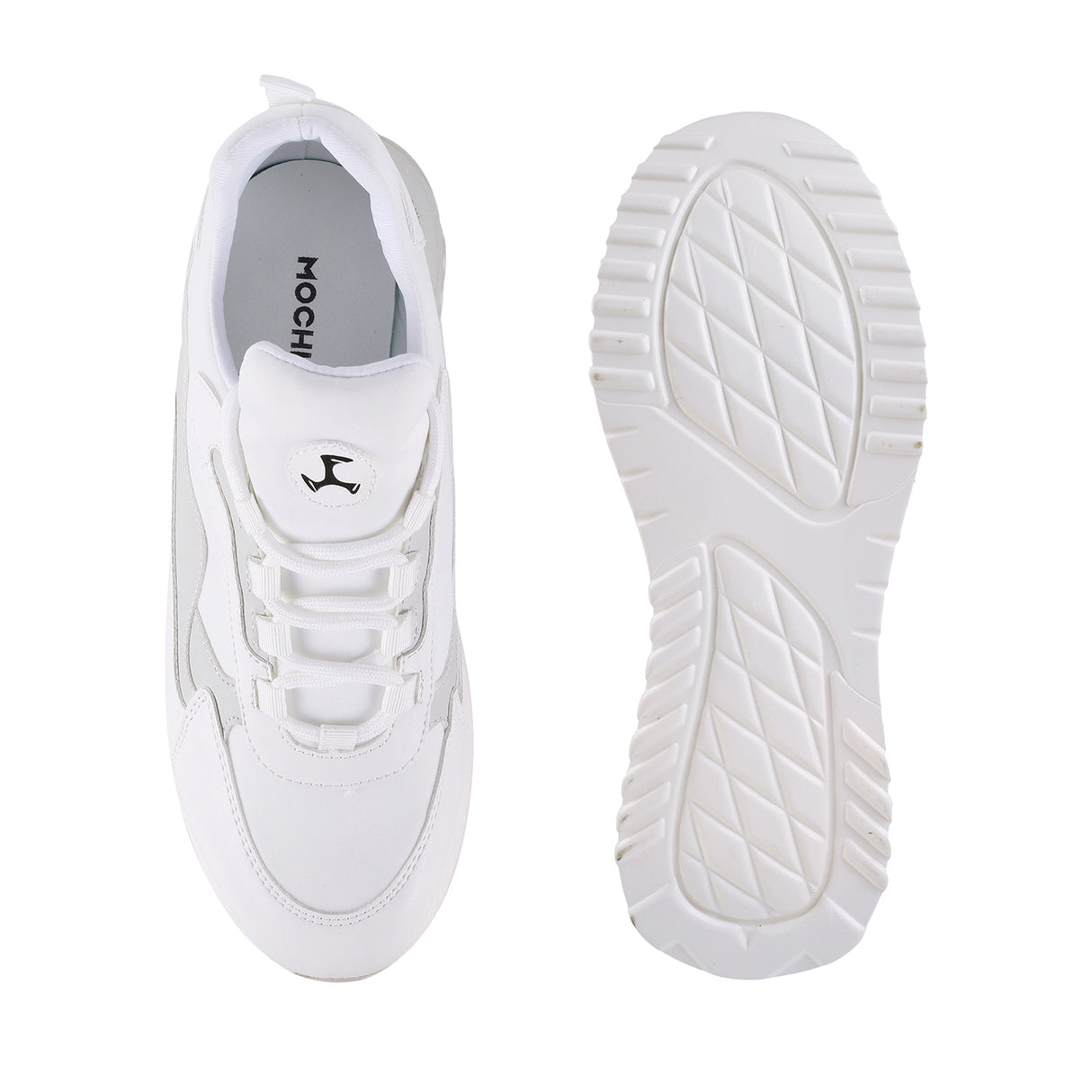 Mochi Women White Sports Walking Shoes