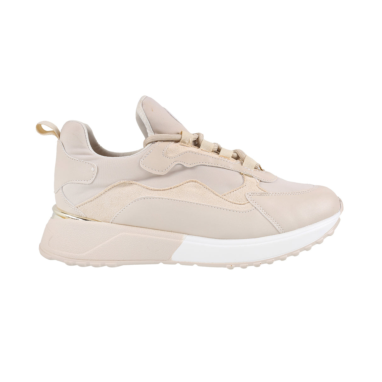 Mochi Women Beige Sports Walking Shoes